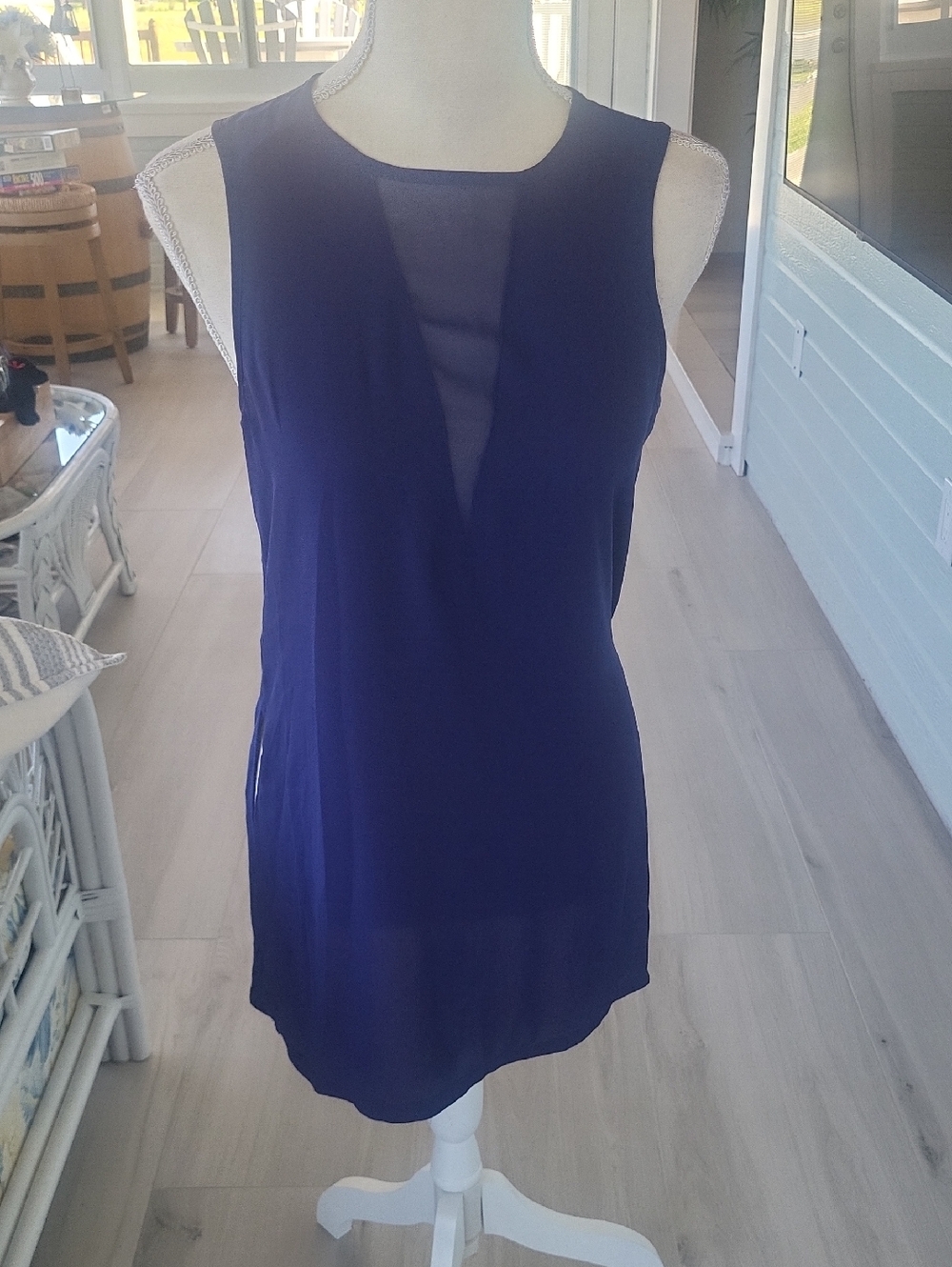 Express Royal Blue Crewneck Blouse